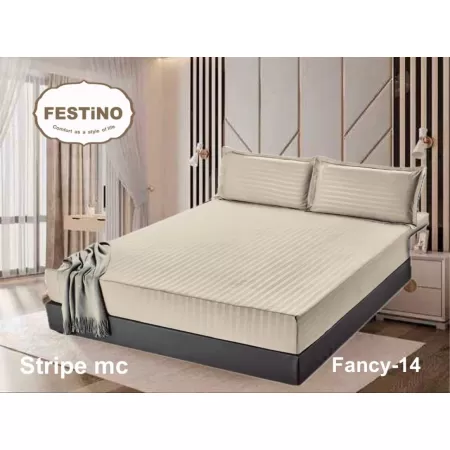 Fitted Sheet Microfiber Cotton Stripe Fitted Sheet Microfiber Cotton Stripe